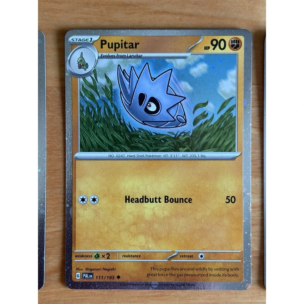 Pokémon Paldea Evolved Tyranitar 135/193 Cosmos Holo + R Holo Larvitar & Pupitar